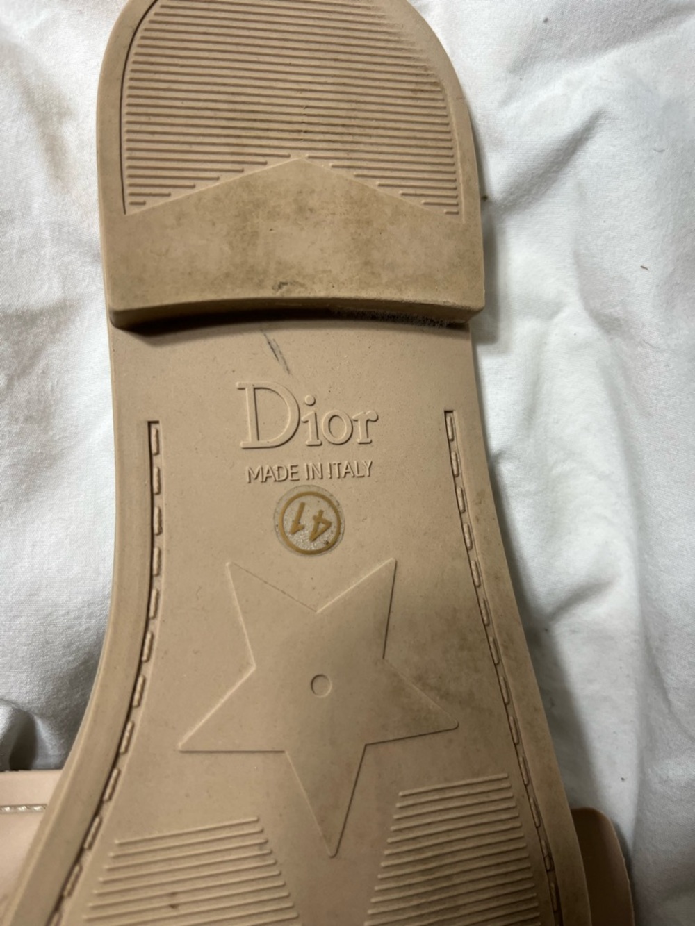 Dior Quilted Logo Slide Sandals in Nude - Picture 5 of 8